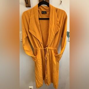 Bella Amore Yellow Open Front Cardigan with Tie Waist